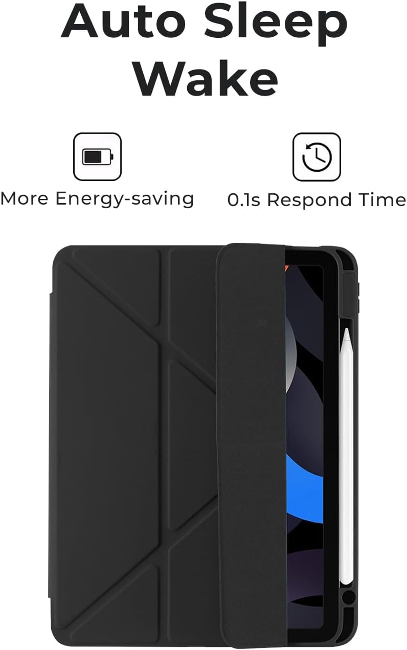 Black phone case with 'Auto Sleep Wake' features on a white background