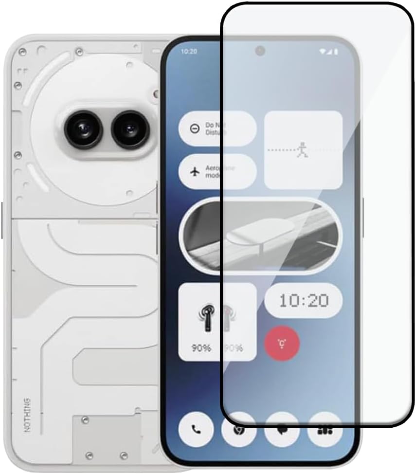 Smartphone with screen protector and back view on a white background