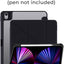 Tablet case with built-in pencil holder on a white background