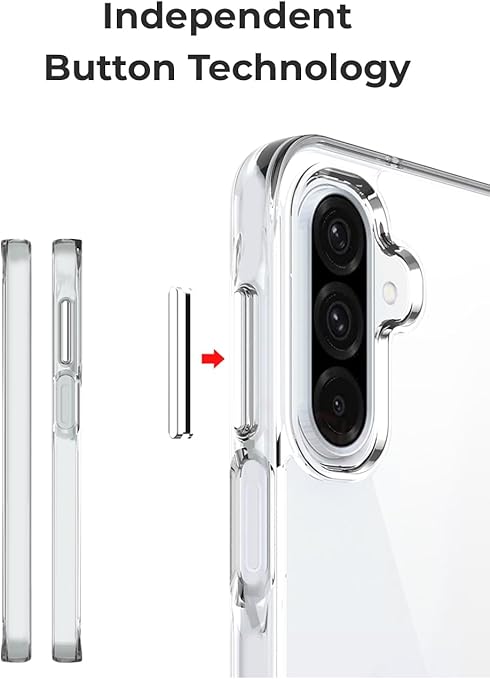 جراب شفاف لهاتف Samsung Galaxy A56 5G مقاوم للصدمات، غير قابل للاصفرار، ومضاد للخدش 