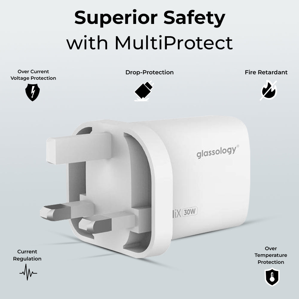 2-in-1 30W USB-A & USB-C Fast Charger – Dual Port Travel Adapter