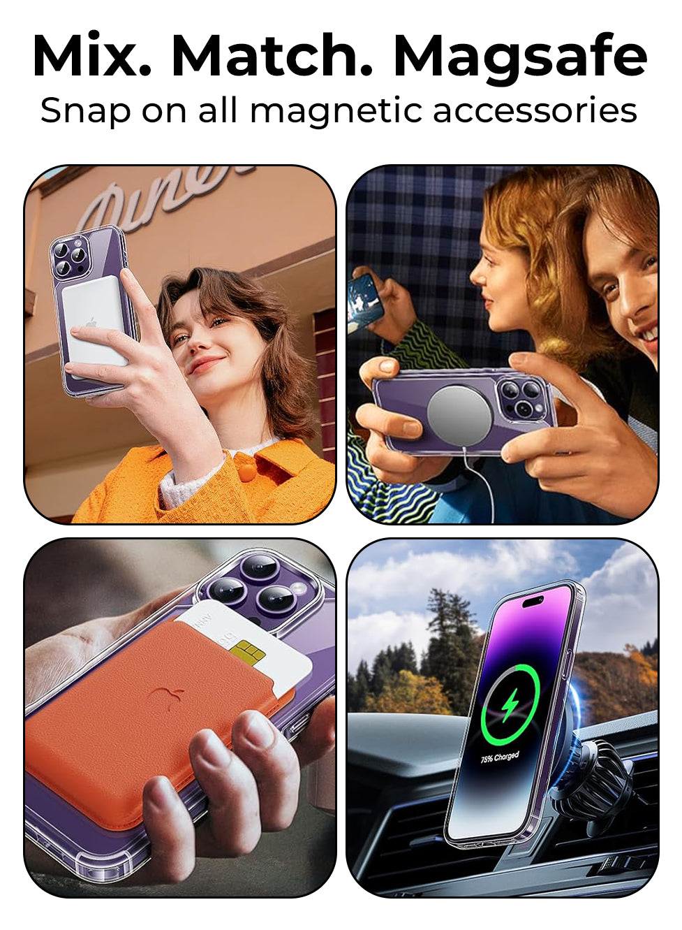 white MagSafe military grade case for iPhone 14 Pro