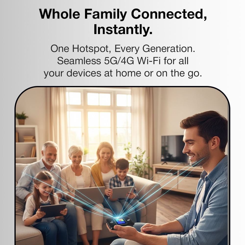 Glassology 5G Portable Mobile WiFi Router | Wireless Hotspot for Small office, CCTV & On-the-Go Connectivity