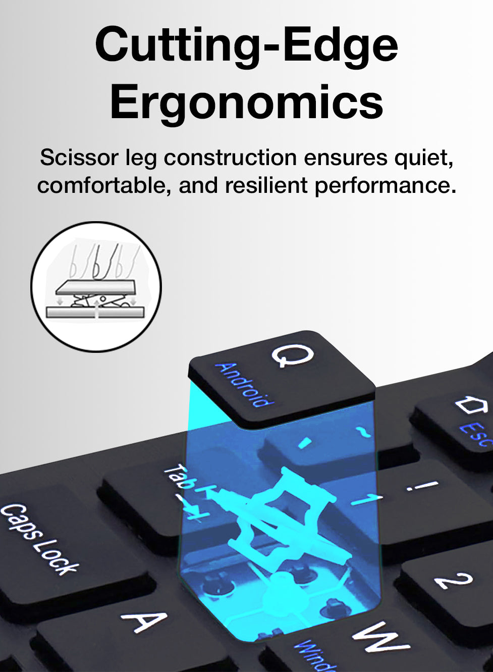 Glassology Wireless Keyboard and Mouse Combo 2.4GHz Full-Size(Black)