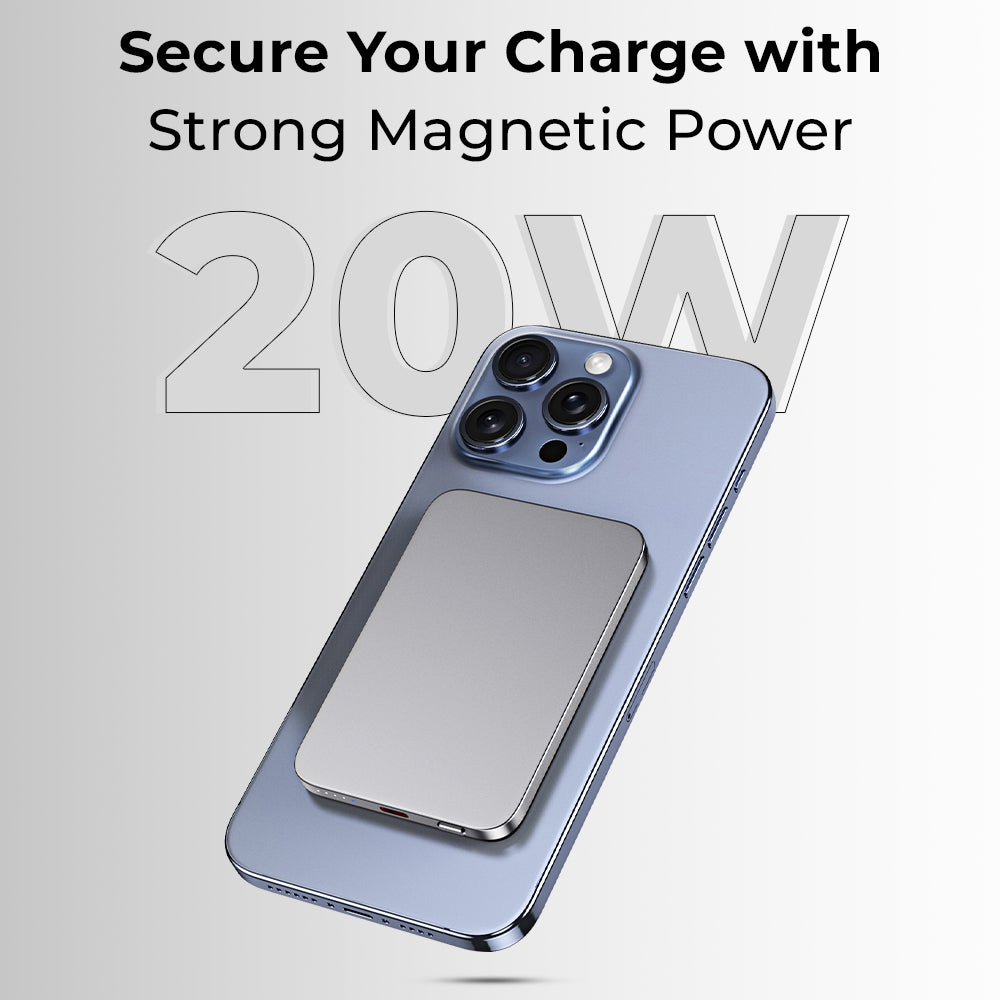 Glassology MagSafe Mini Power Bank 5000mAh (Silver)