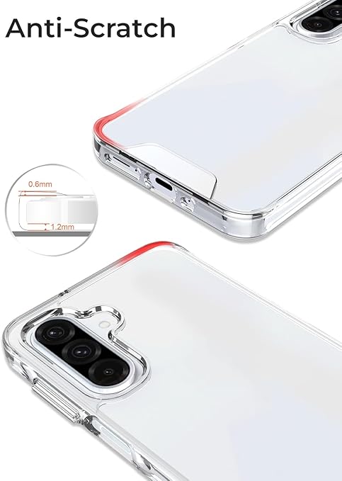 جراب شفاف لهاتف Samsung Galaxy A56 5G مقاوم للصدمات، غير قابل للاصفرار، ومضاد للخدش 