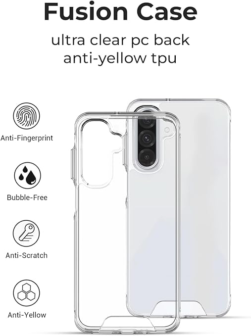 جراب شفاف لهاتف Samsung Galaxy A56 5G مقاوم للصدمات، غير قابل للاصفرار، ومضاد للخدش 