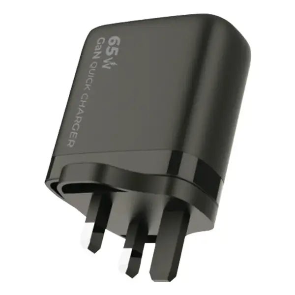 65W GaN Fast Charger | 3 - Port USB - C & USB - A Power Adapter - GLASSOLOGY