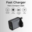 65W GaN Fast Charger - Triple Port (2C + A) +(Includes USB - C Charging Cable) - GLASSOLOGY