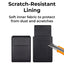 Glassology 3-in-1 Laptop Sleeve Case Black Waterproof PU Leather with Foldable Stand & Wrist Rest