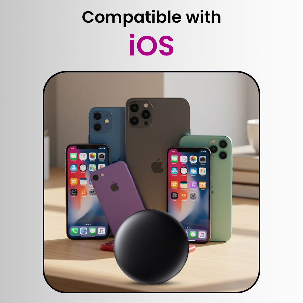 علامة Apple الذكية - متوافقة مع تطبيق Apple Find My، ومتتبع بلوتوث مع وضع الفقد، وتنبيهات الترك خلفك، وحماية الخصوصية، وعمر بطارية طويل (أسود، الإمارات العربية المتحدة)