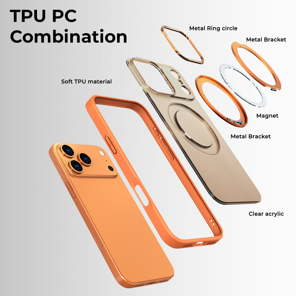 جراب ماج سيف قابل للدوران 360 درجة لهاتف iPhone 17 Pro Max (رمادي)