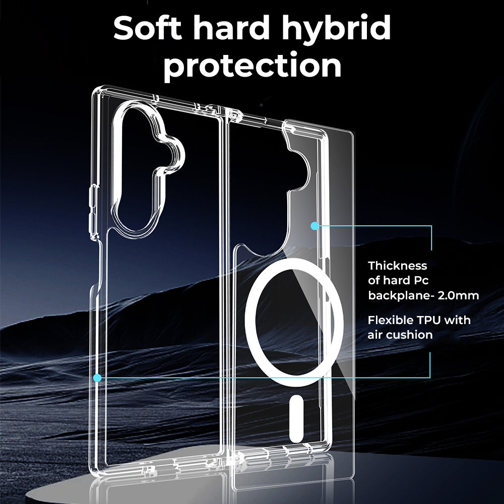 Glassology Samsung Galaxy Z Fold 7 Clear MagSafe Silicone Case, Slim & Protective