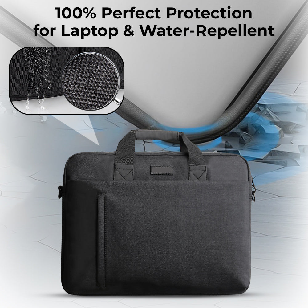 Laptop Bag 15-16" Inch Durable Polyester, Sleek Design - Black