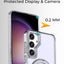 جراب مغناطيسي بحامل حلقي دوار 360 درجة لهاتف Samsung Galaxy S25 FE - حامل شفاف مقاوم للصدمات ومتوافق مع حامل مغناطيسي