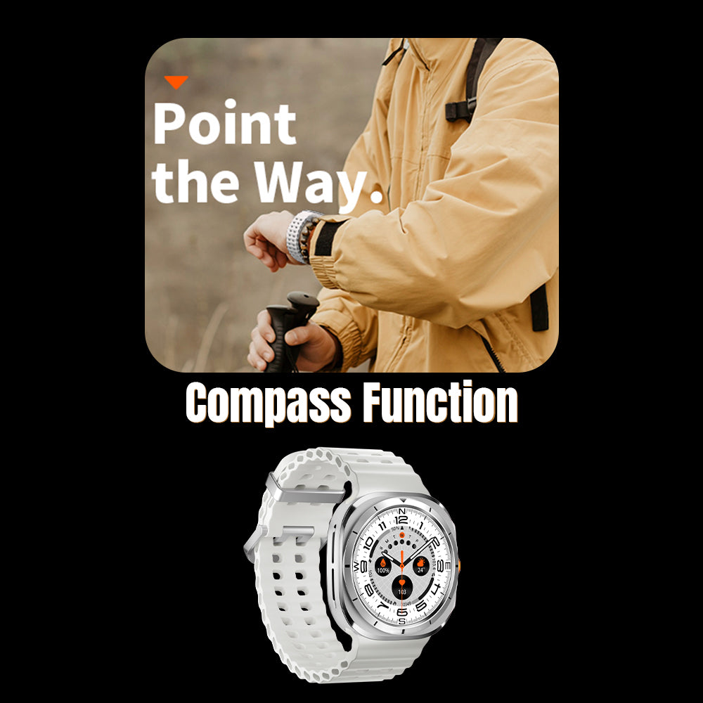 Glassology Charome T14 Ultra Smartwatch – Silver Edition | GPS, Bluetooth, Health Monitoring, Fitness Tracking, Long Battery Life, Water Resistant