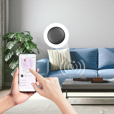 Glassology Android Smart Tag (Black) – Bluetooth 5.3 Tracker | Water-Resistant | Anti-Lost Key, Bag & Wallet Finder