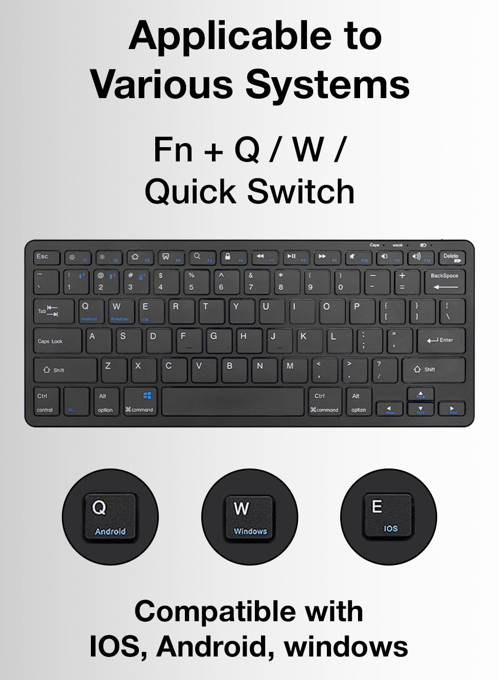 Glassology Wireless Keyboard and Mouse Combo 2.4GHz Full-Size(Black)