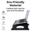 Glassology 3-in-1 Laptop Sleeve Case Black Waterproof PU Leather with Foldable Stand & Wrist Rest