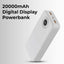 Glassology 20000mAh Power Bank (White) – Fast Charging | Dual USB |LCD Display