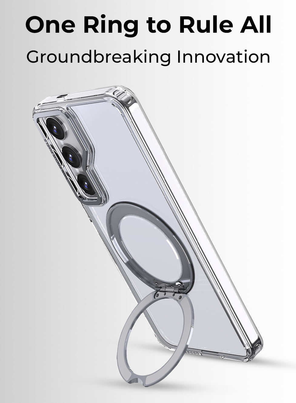 جراب مغناطيسي بحامل حلقي دوار 360 درجة لهاتف Samsung Galaxy S25 FE - حامل شفاف مقاوم للصدمات ومتوافق مع حامل مغناطيسي