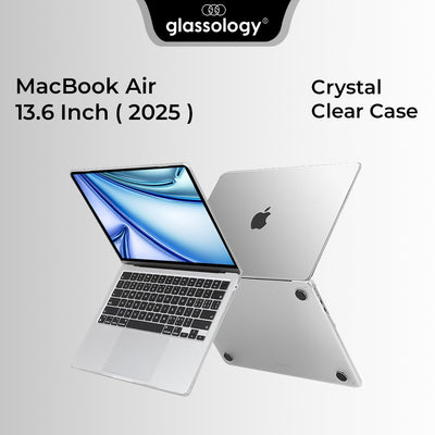 Glassology MacBook Air 13.6inch 2025 Release Crystal Clear Case with Screen protector