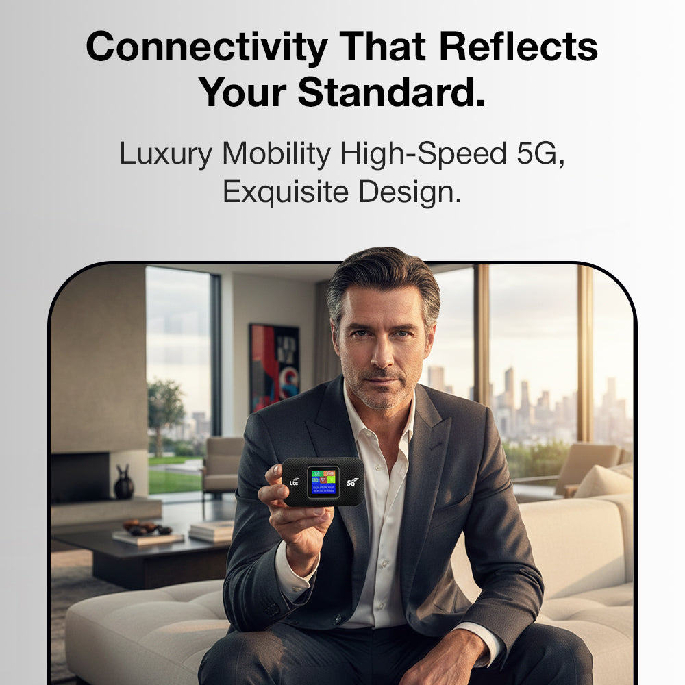 Glassology 5G Portable Mobile WiFi Router | Wireless Hotspot for Small office, CCTV & On-the-Go Connectivity