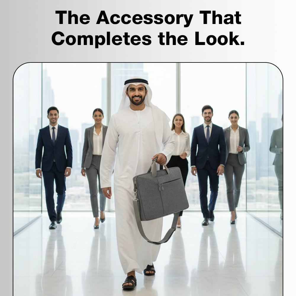 Glassology 14" Laptop Sleeve Bag with Handle – Grey