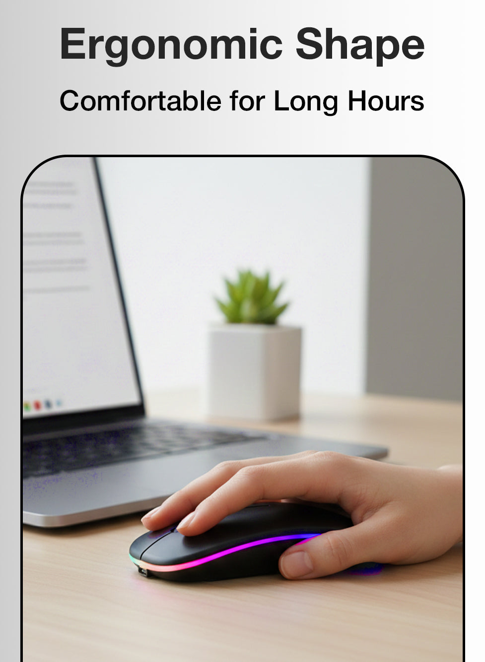 Dual-Mode Silent Wireless Mouse – Bluetooth & 2.4GHz Rechargeable Slim Optical Mouse