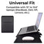 Glassology 3-in-1 Laptop Sleeve Case Black Waterproof PU Leather with Foldable Stand & Wrist Rest