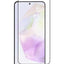 Smartphone with a transparent screen protector on a white background