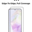 Smartphone with a full coverage screen protector on a white background