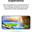 Display of a smartphone screen showing a scenic waterfall with text about AR transparency enhancement technology.