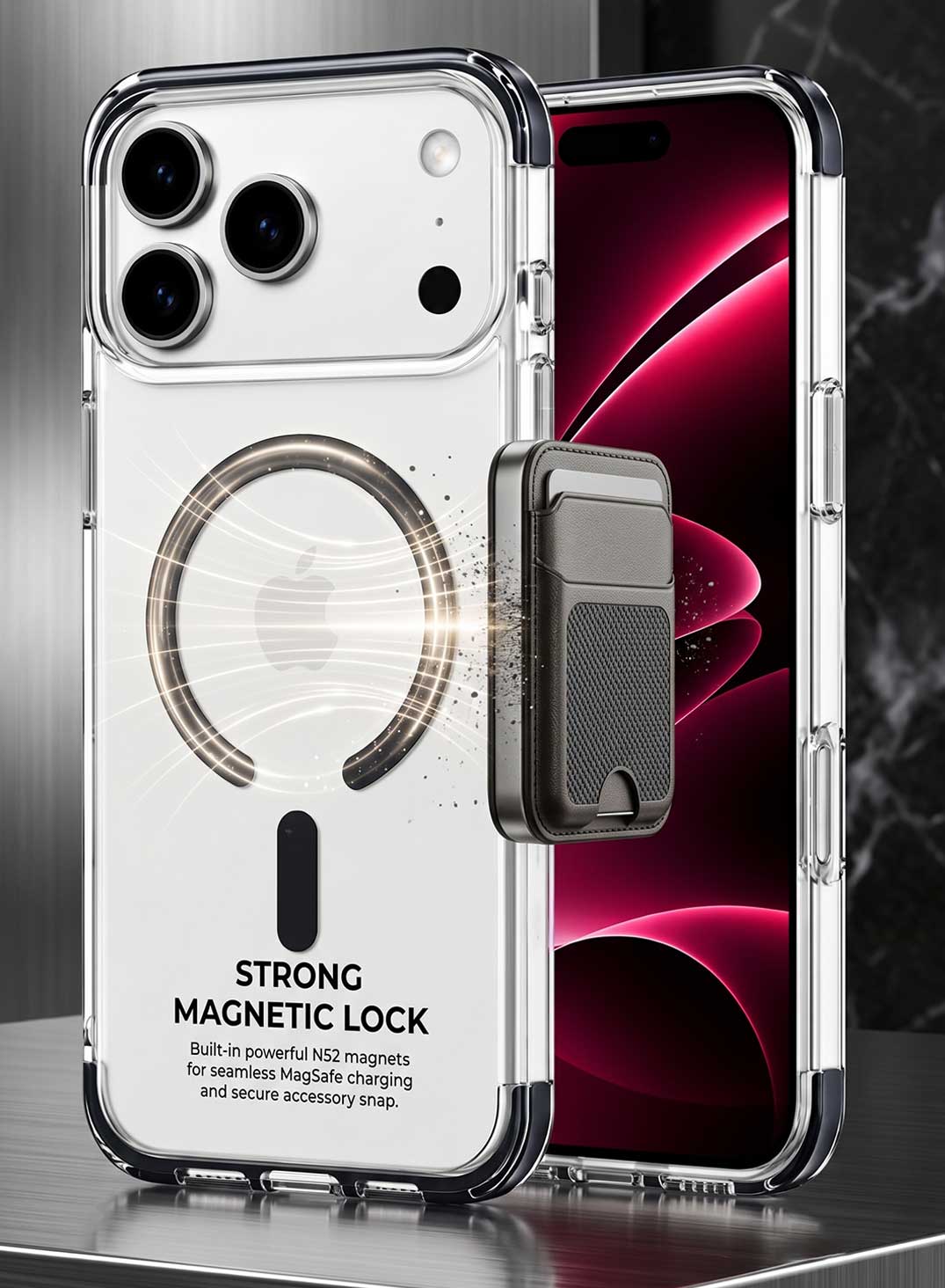 Glassology MagSafe Nova Ring 360 Case for iPhone 18 Pro Max Burgundy