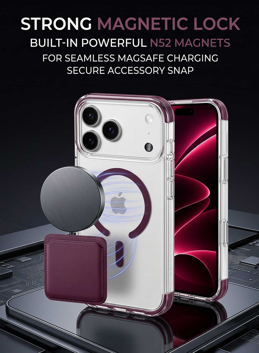 Glassology MagSafe Prism Series Case for iPhone 18 Pro Max Burgundy
