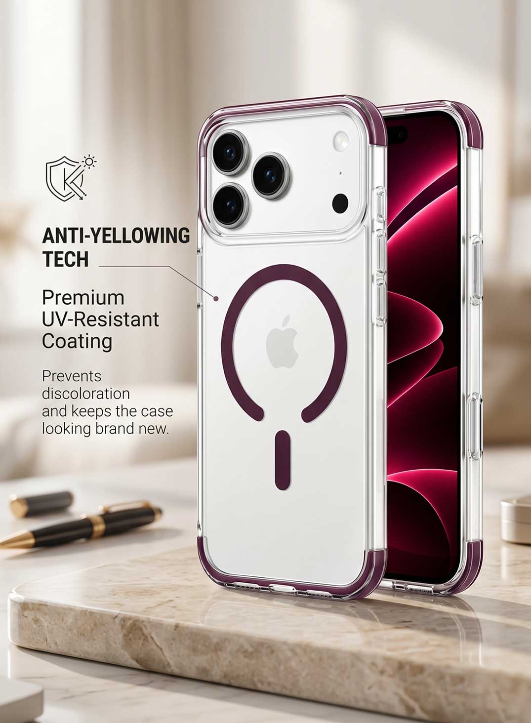 Glassology MagSafe Prism Series Case for iPhone 18 Pro Max Burgundy
