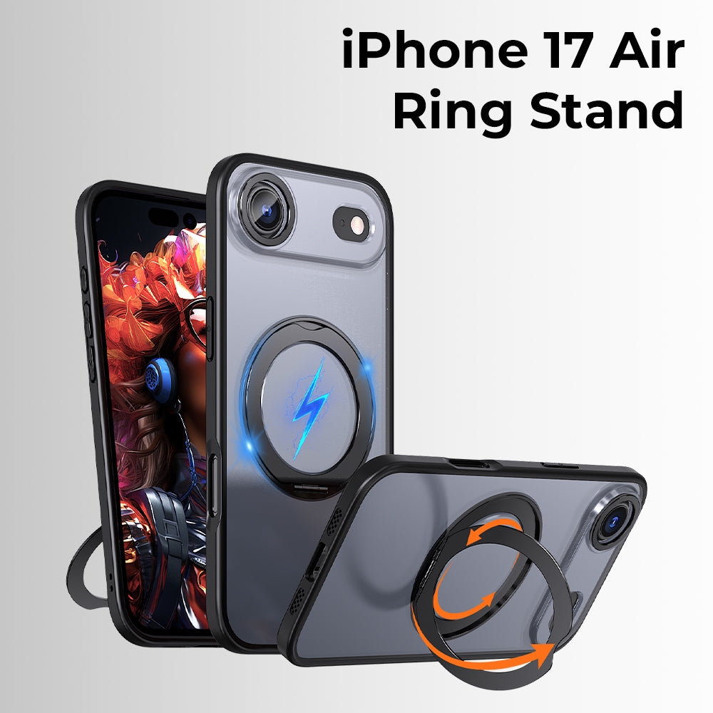 جراب ماج سيف قابل للدوران 360 درجة لهاتف iPhone 17 Pro Max (رمادي)