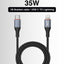 Glassology USB C to Lightning Cable 1M, 35W Fast Charging Cable, Durable Braided Nylon Charging Cord with Reinforced Metal Connectors