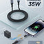 Glassology USB C to Lightning Cable 1M, 35W Fast Charging Cable, Durable Braided Nylon Charging Cord with Reinforced Metal Connectors