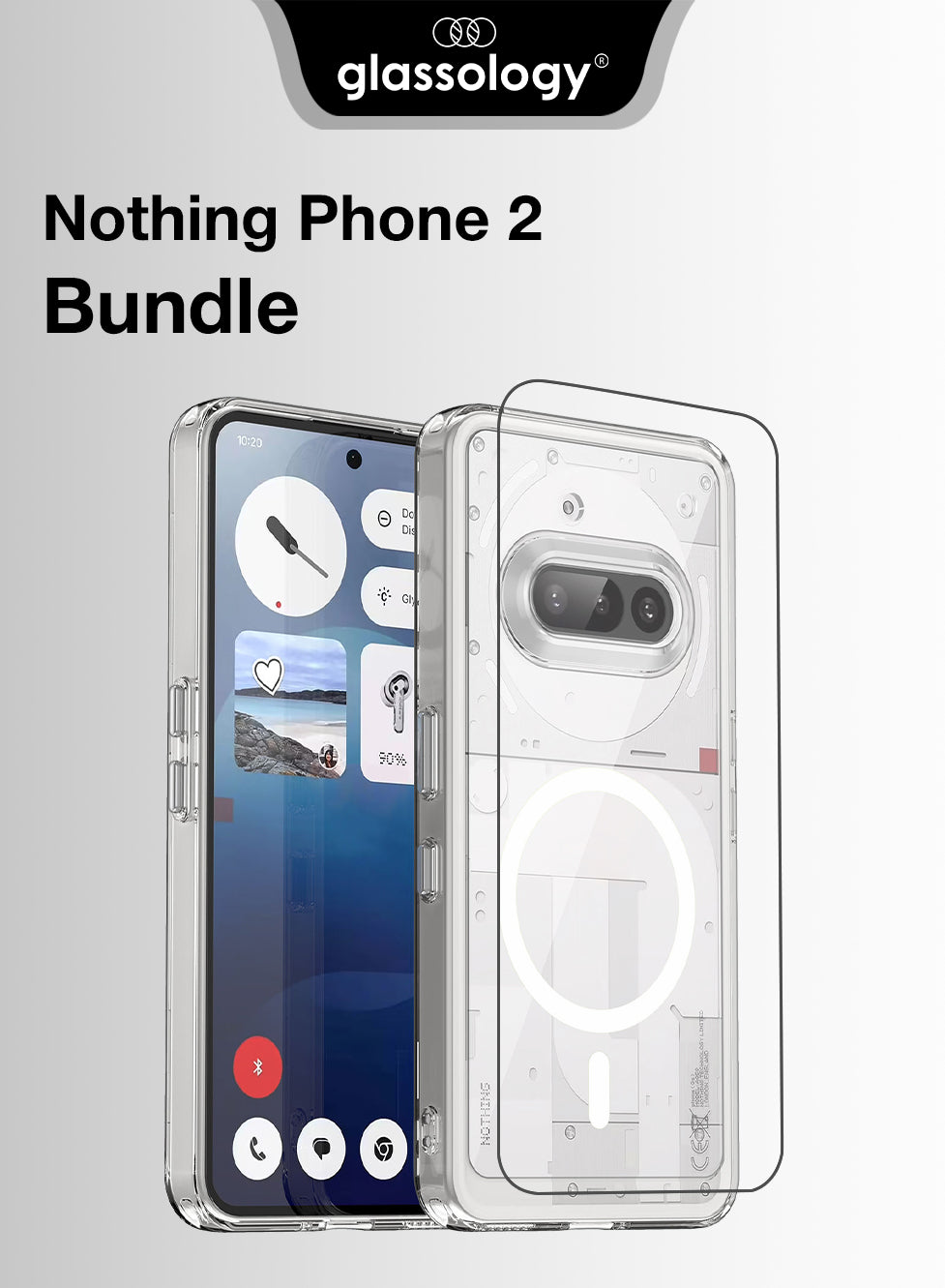 Glassology clear case with screen protector for Nothing Phone 2