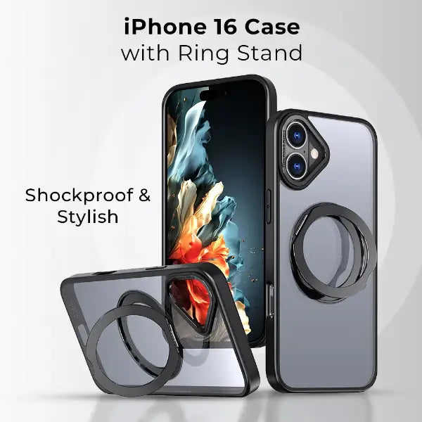 جراب ماج سيف قابل للدوران 360 درجة لهاتف iPhone 17 Pro Max (رمادي)