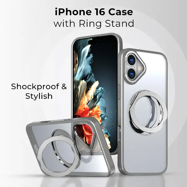 جراب ماج سيف قابل للدوران 360 درجة لهاتف iPhone 17 Pro Max (رمادي)