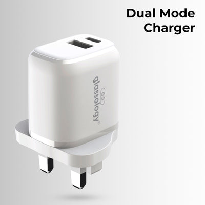 30W GaN Fast Charger with Dual USB-C & USB-A, Quick Safe Charging