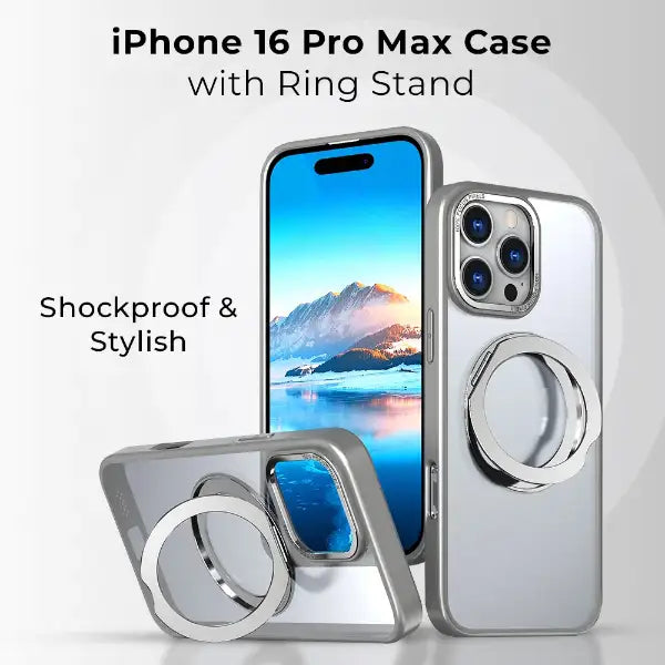 جراب ماج سيف قابل للدوران 360 درجة لهاتف iPhone 17 Pro Max (رمادي)