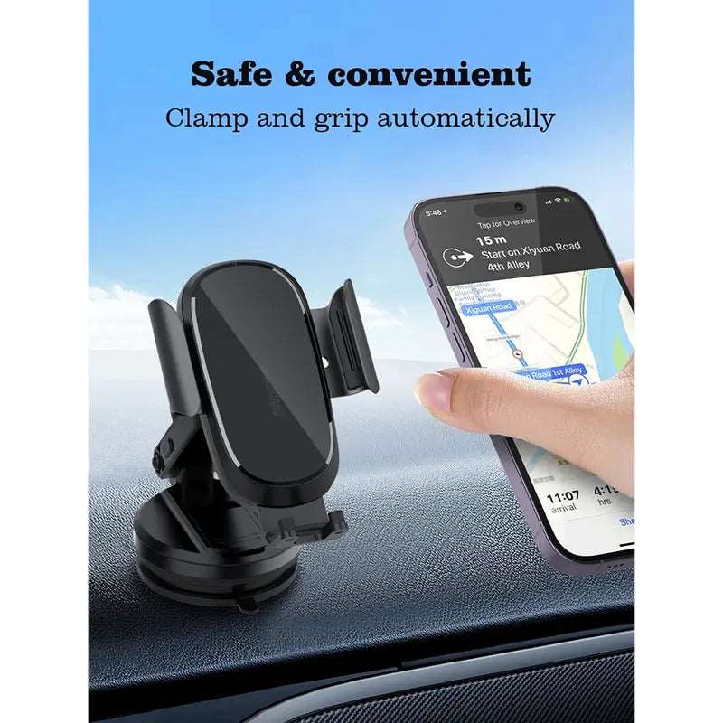 Glassology 15W Fast Wireless Car Charger Phone Mount Holder
