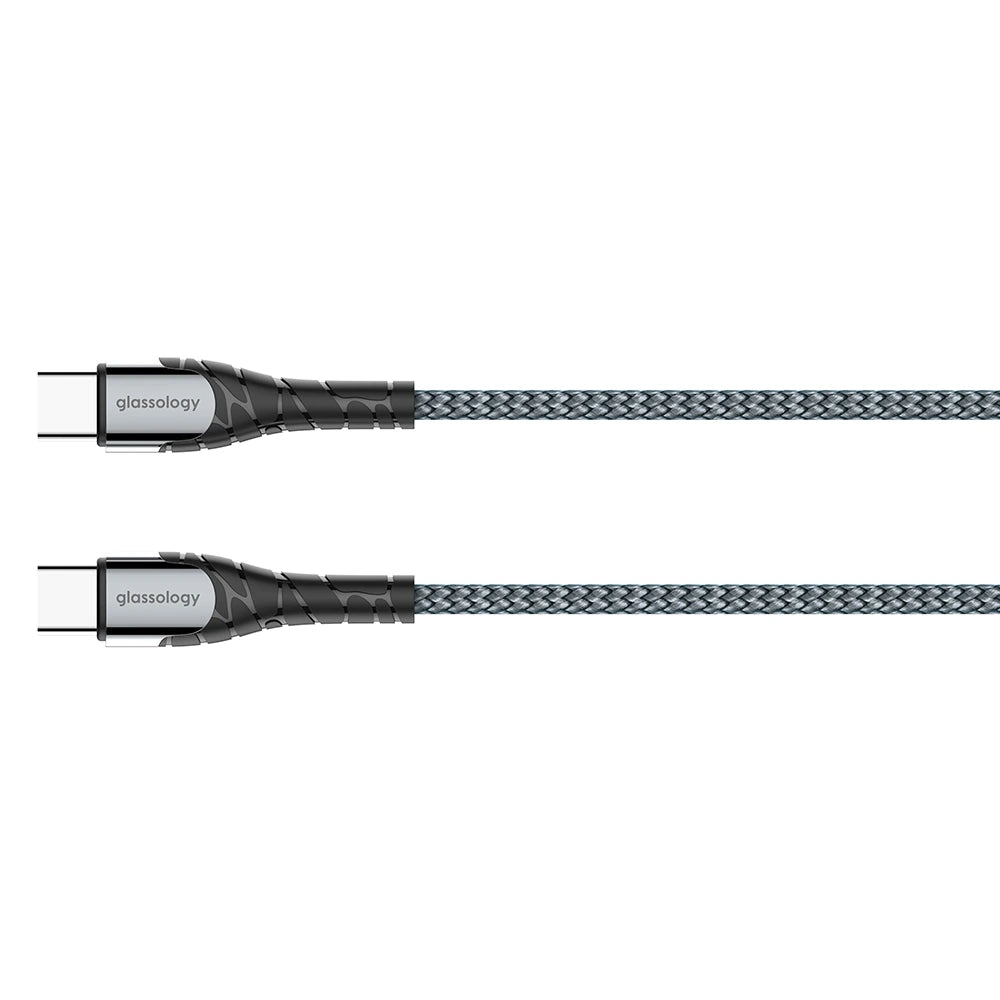 Glassology 1 Meter 65W USB-C to USB-C (Type C) Braided Charging Cable