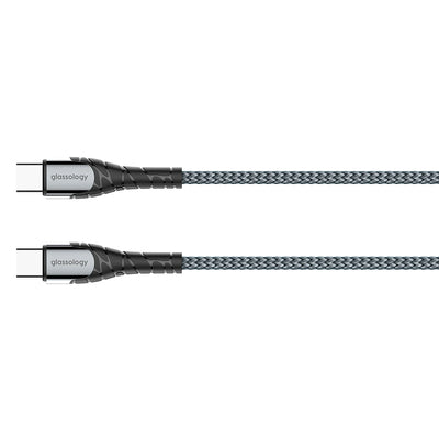 Glassology 1 Meter 65W USB-C to USB-C (Type C) Braided Charging Cable
