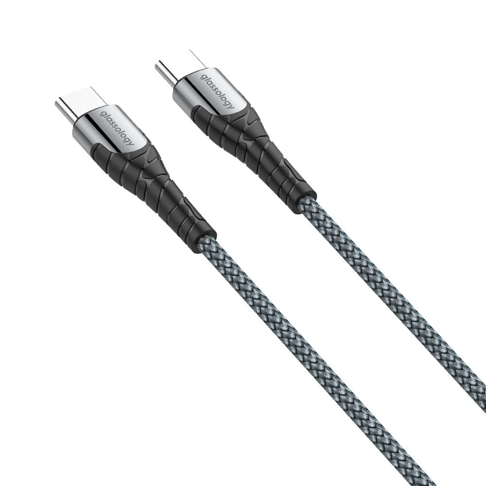 Glassology 1 Meter 65W USB-C to USB-C (Type C) Braided Charging Cable