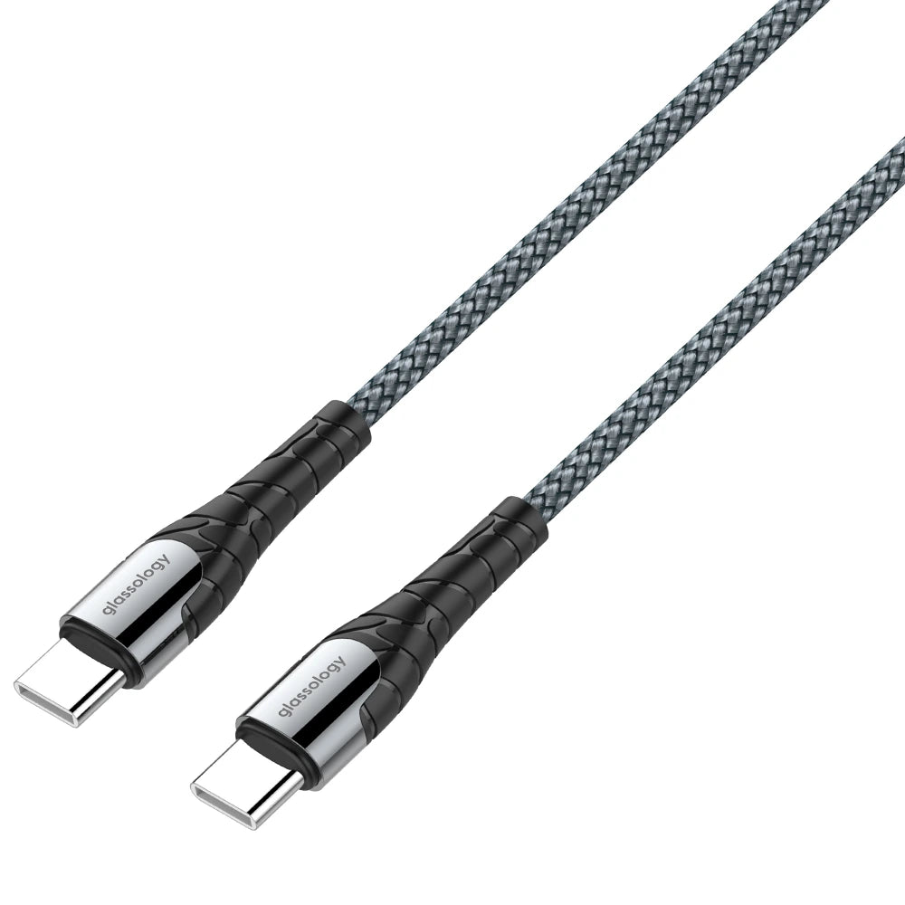 Glassology 1 Meter 65W USB-C to USB-C (Type C) Braided Charging Cable