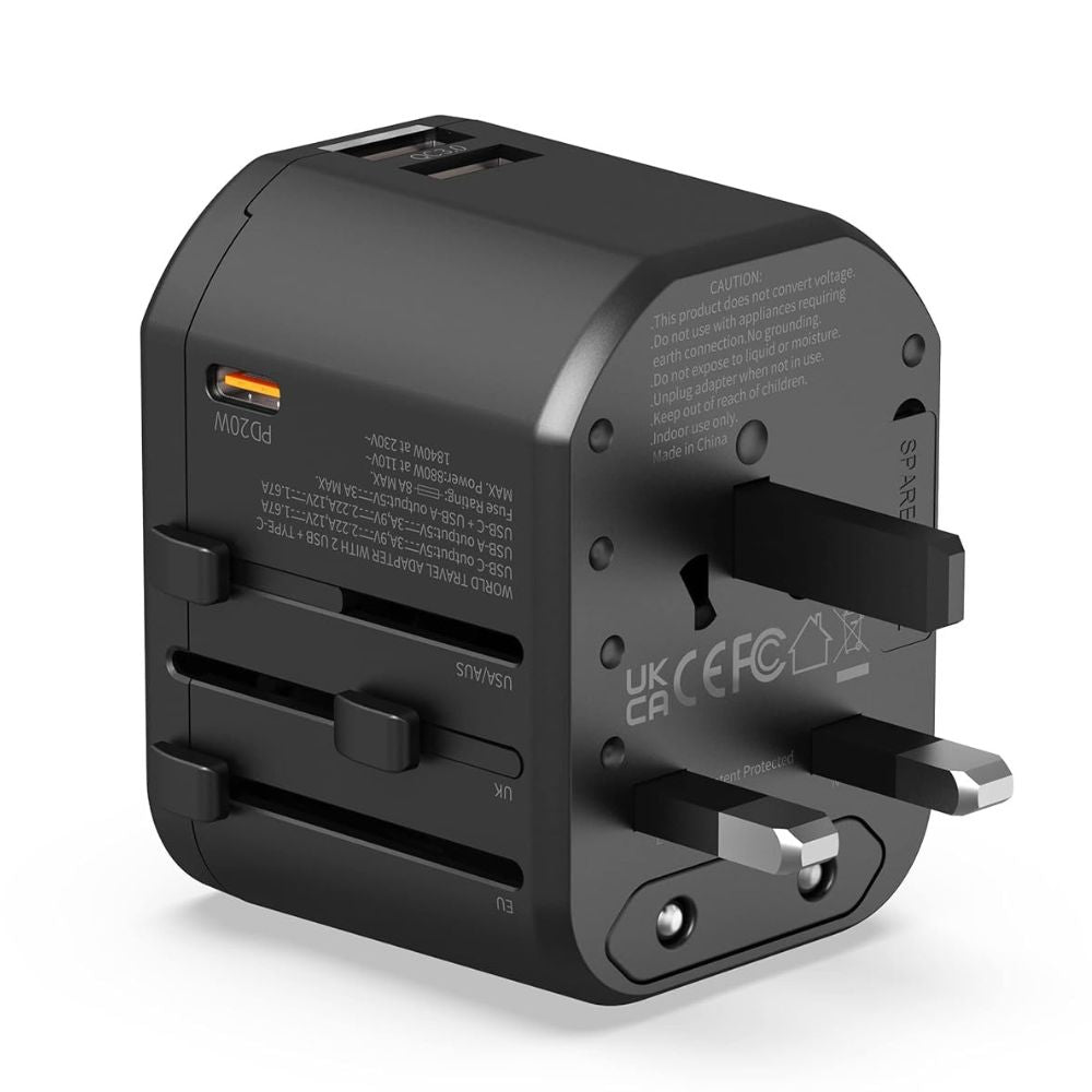 Glassology 3 Port Multi Socket 20W Universal Fast Charging Adapter